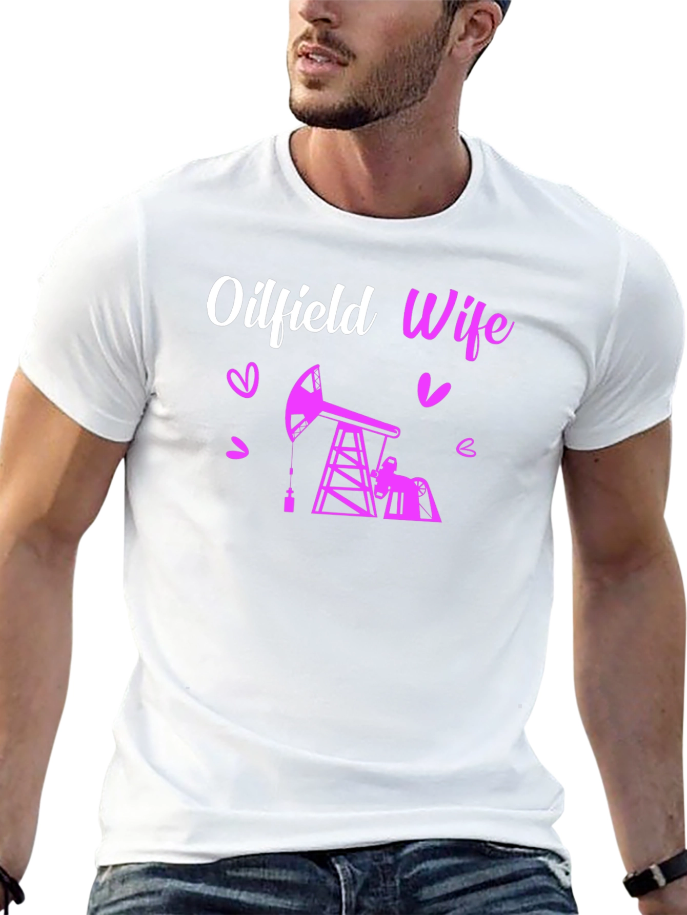 Oilfield Wife Graphic T-Shirt - Black Crew Neck