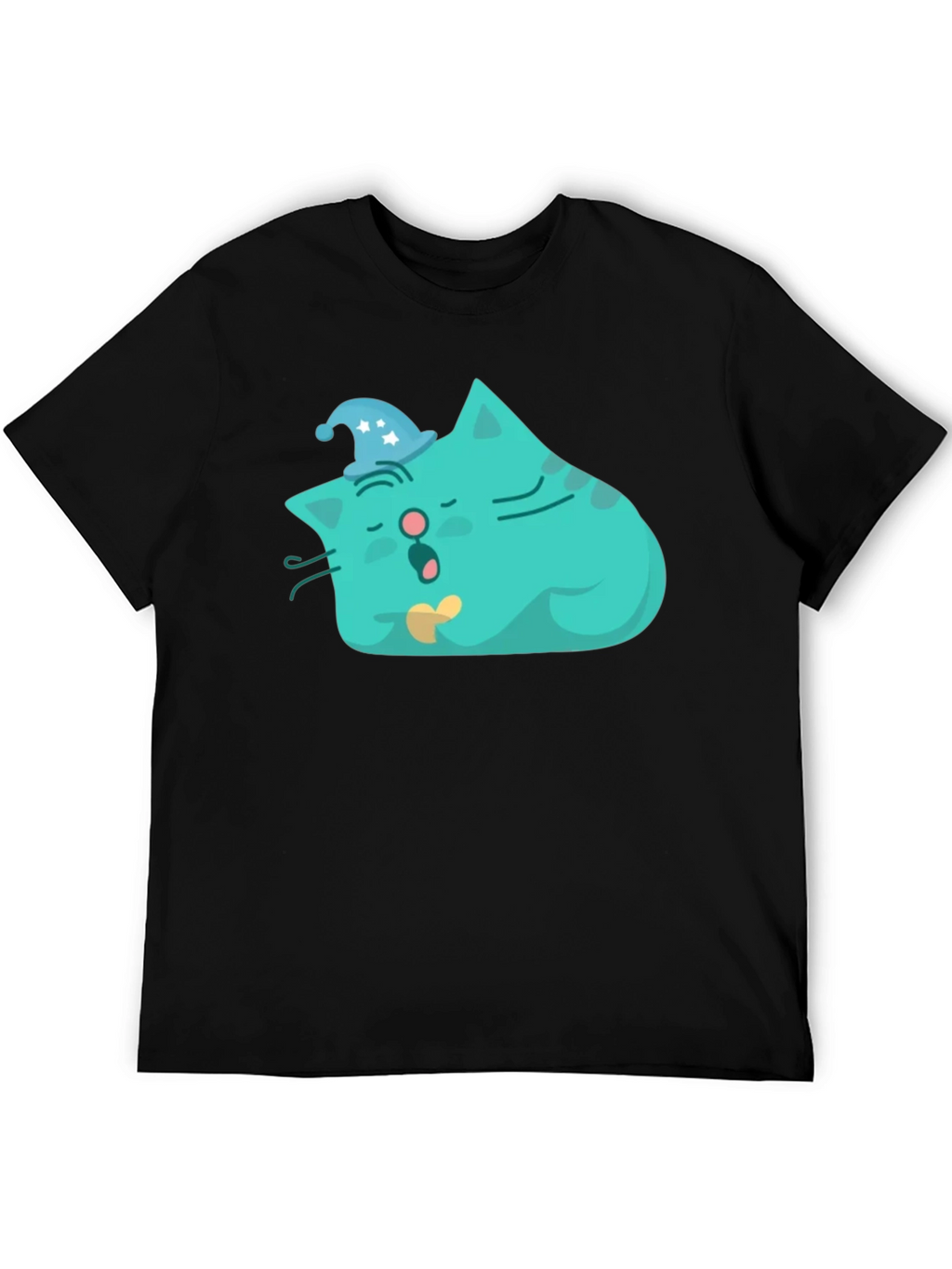 Sleeping Cat Graphic Tee - Black