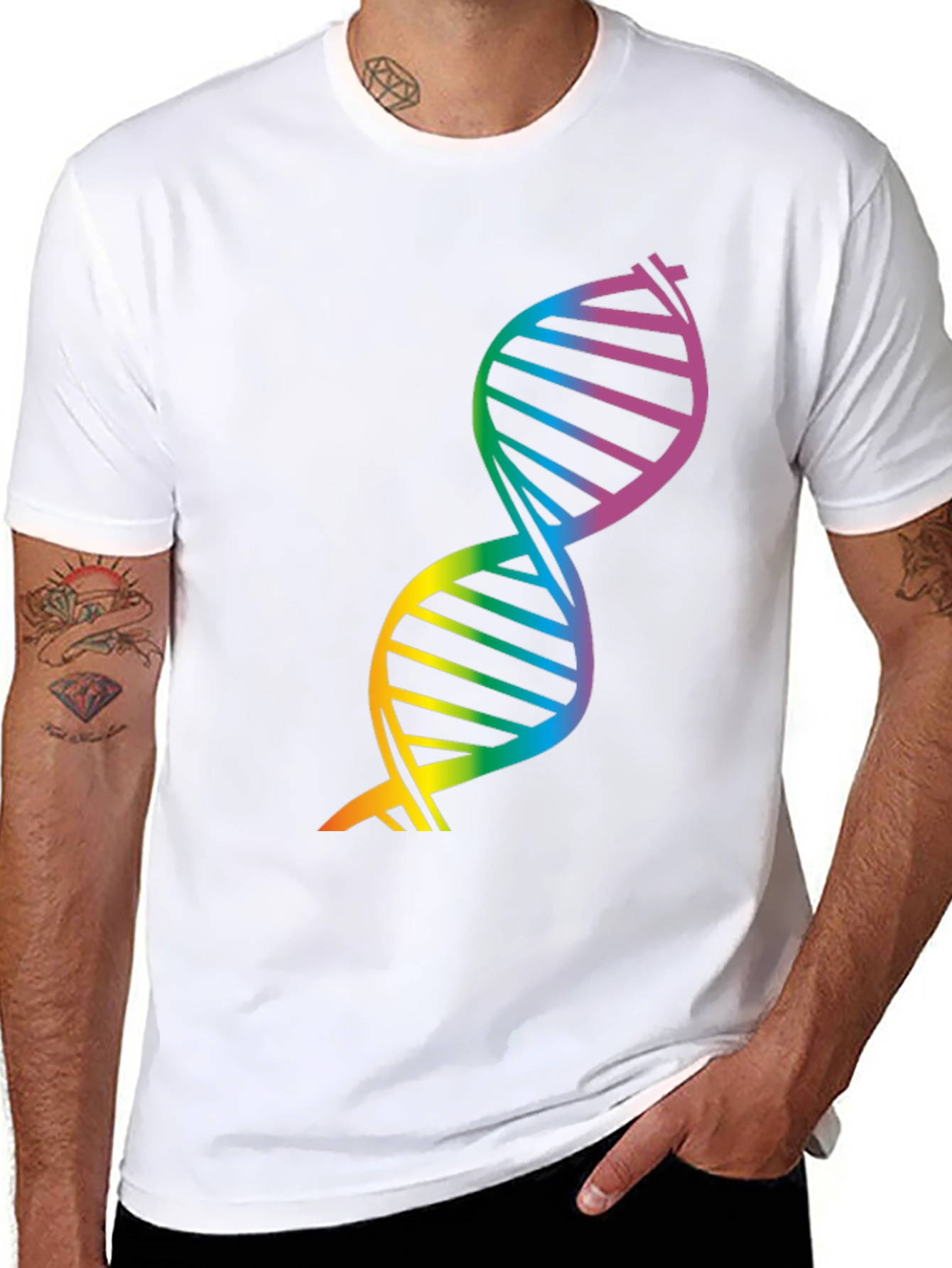 Rainbow DNA Graphic Tee - Science Pride
