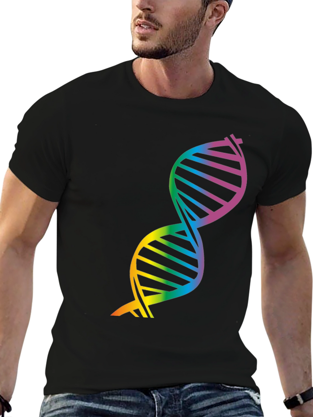 Rainbow DNA Graphic Tee - Science Pride