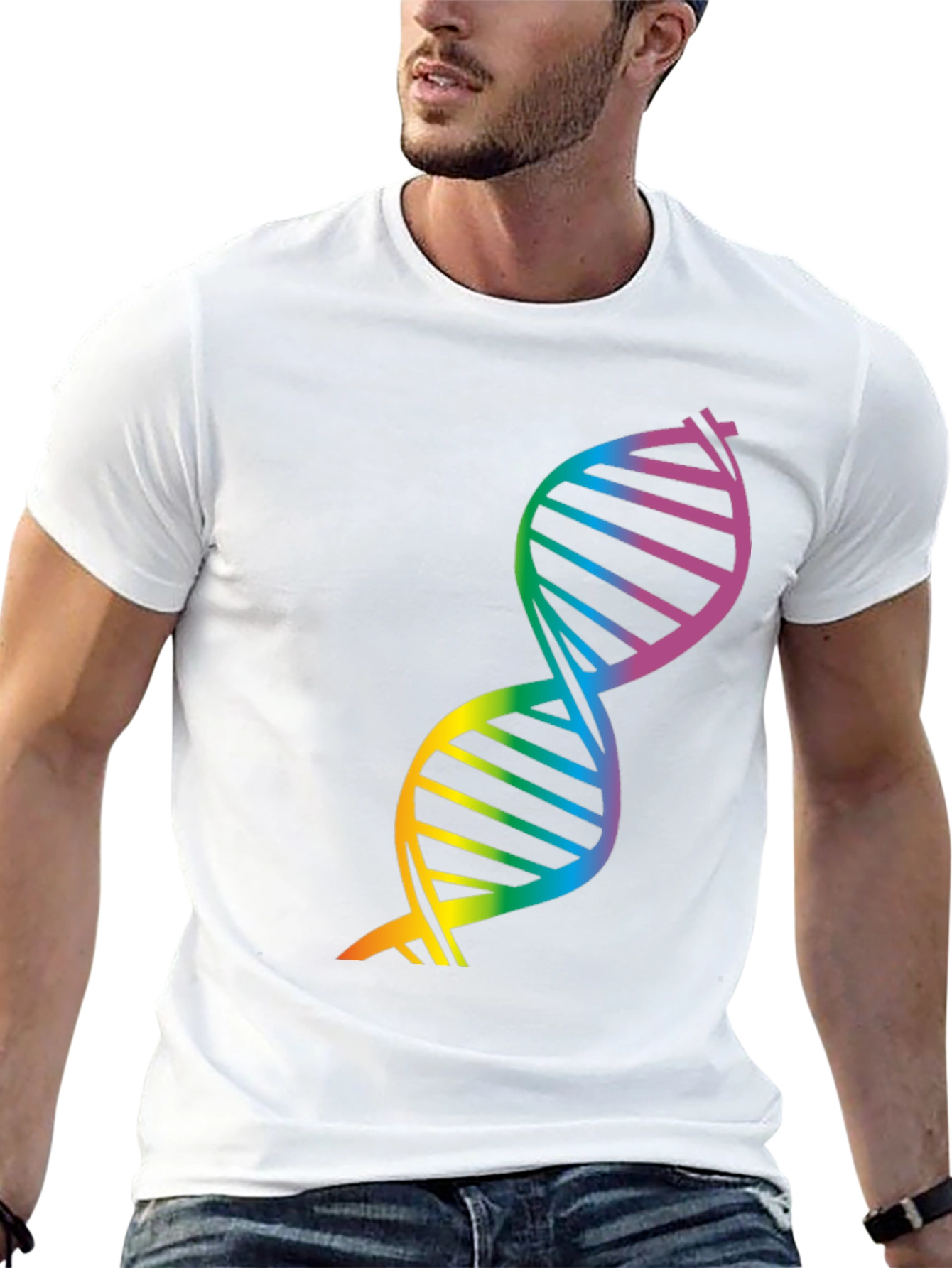 Rainbow DNA Graphic Tee - Science Pride