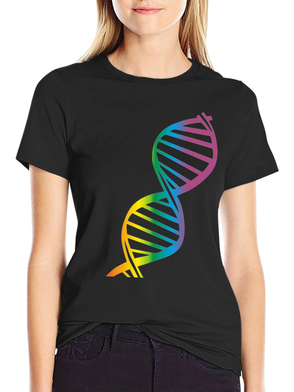 Rainbow DNA Graphic Tee - Science Pride