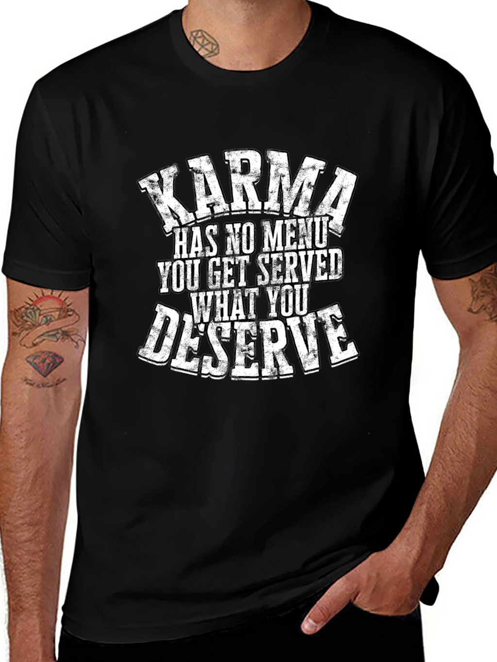 Karma Quote Graphic Tee - Black