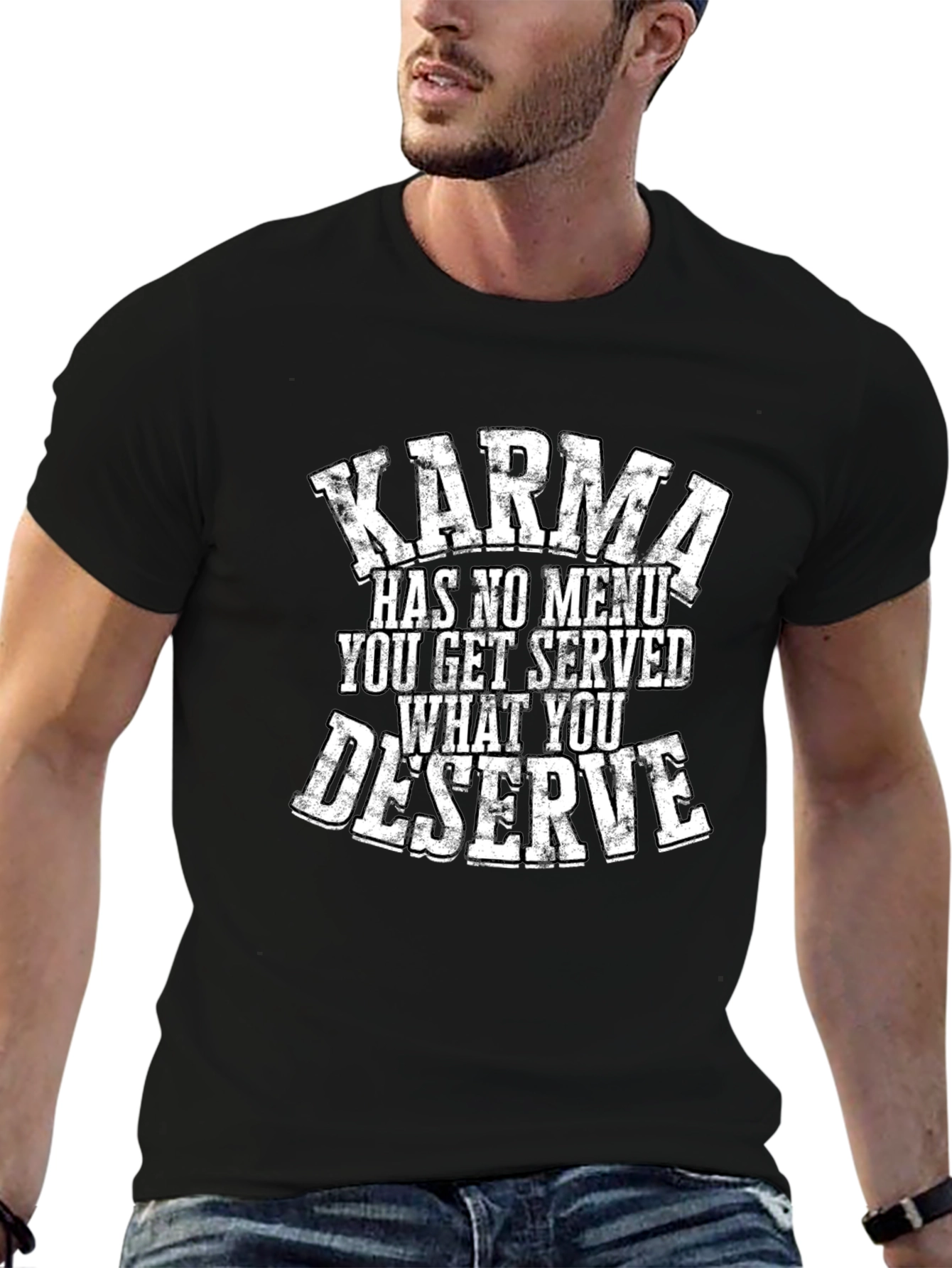 Karma Quote Graphic Tee - Black