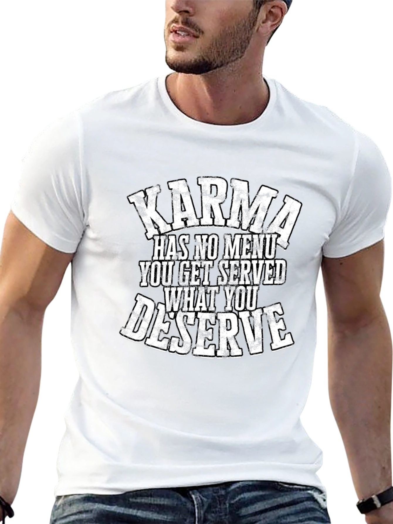 Karma Quote Graphic Tee - Black