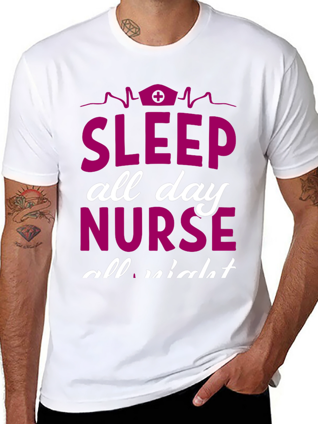 Sleep All Day Nurse T-Shirt
