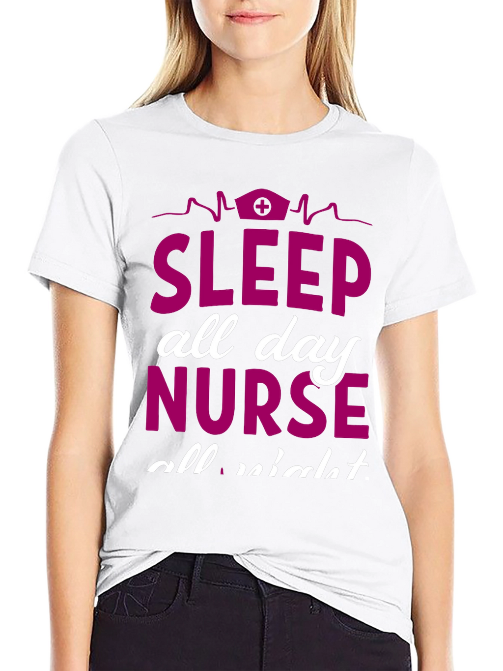 Sleep All Day Nurse T-Shirt