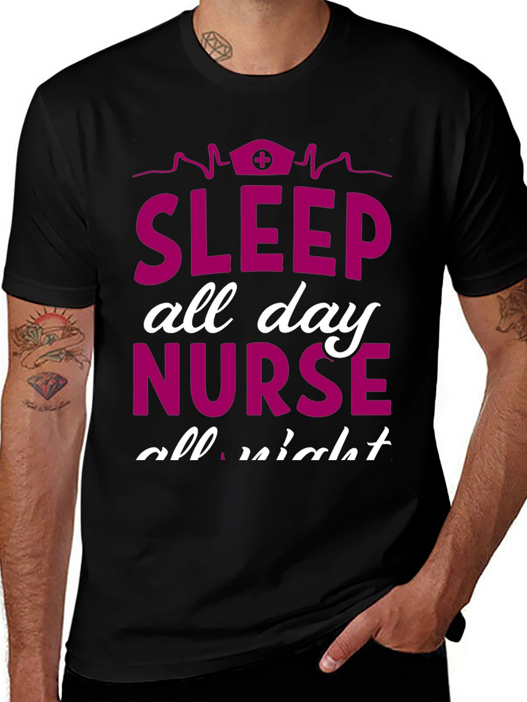 Sleep All Day Nurse T-Shirt
