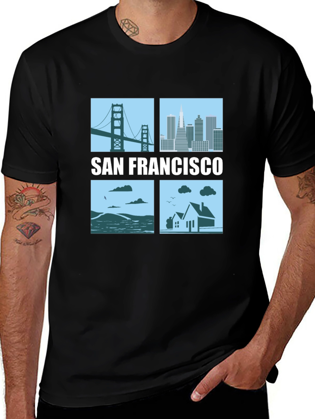 San Francisco Cityscape Graphic T-Shirt