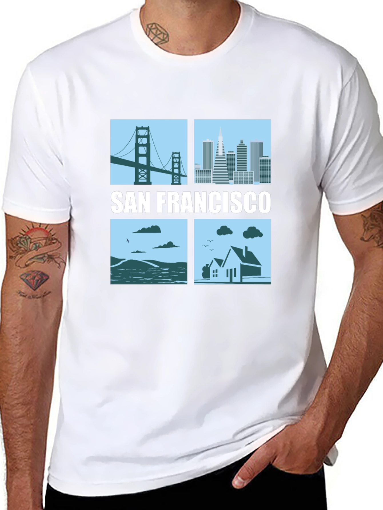 San Francisco Cityscape Graphic T-Shirt