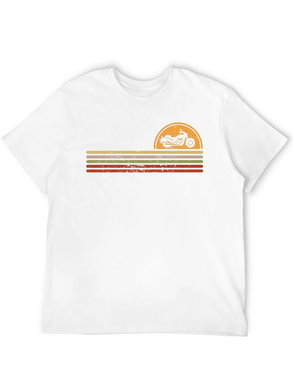 Retro Motorcycle Sunset Graphic Tee - Black