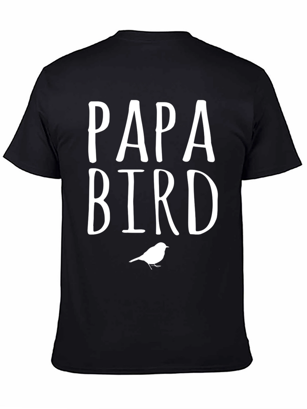 Papa Bird Graphic Tee - Black Cotton Blend T-Shirt