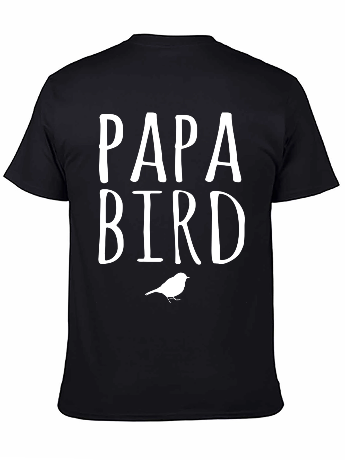 Papa Bird Graphic Tee - Black Cotton Blend T-Shirt