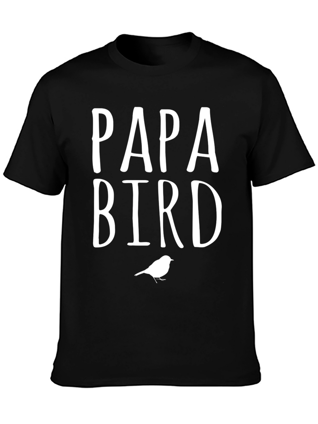 Papa Bird Graphic Tee - Black Cotton Blend T-Shirt
