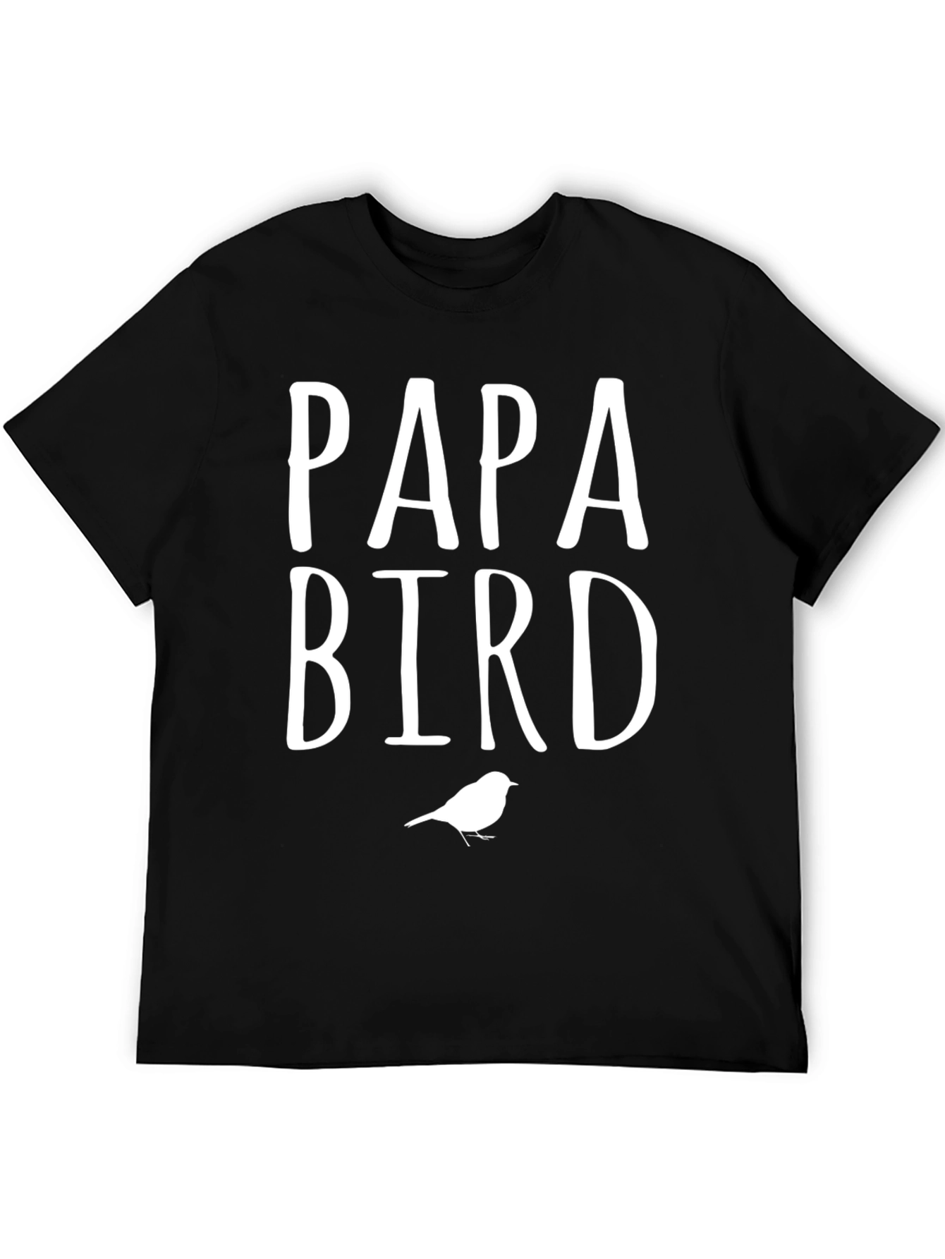 Papa Bird Graphic Tee - Black Cotton Blend T-Shirt
