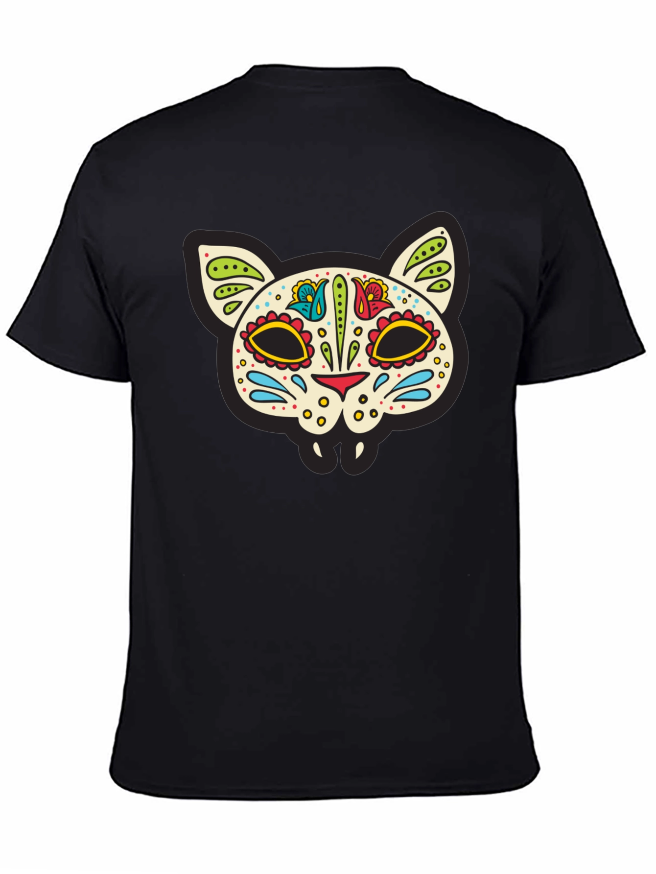 Sugar Skull Cat T-Shirt - Dia de los Muertos Style
