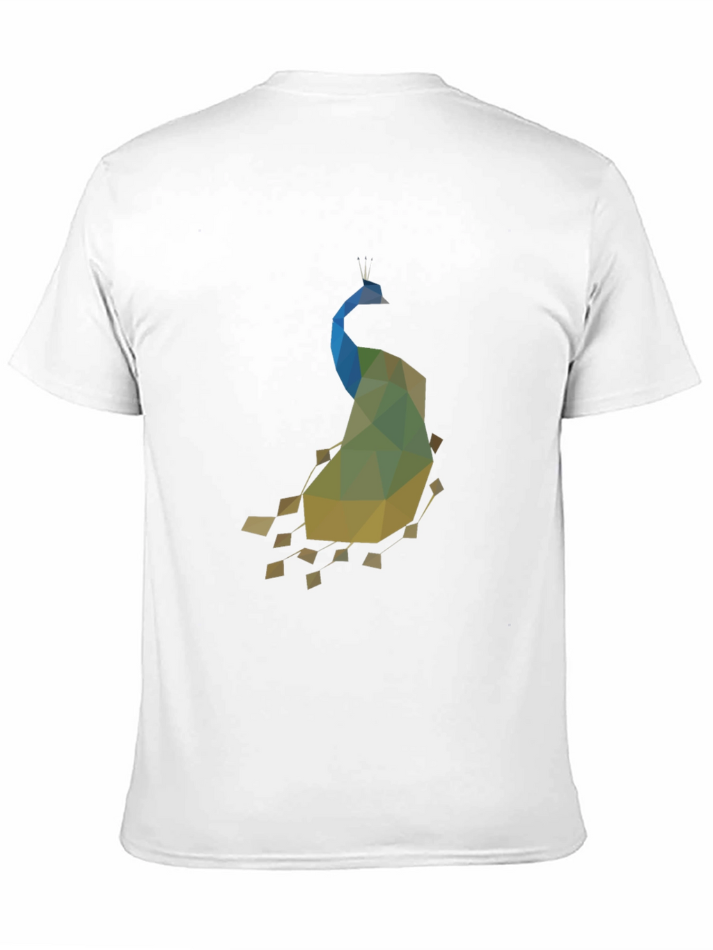 Geometric Peacock Print Black T-Shirt