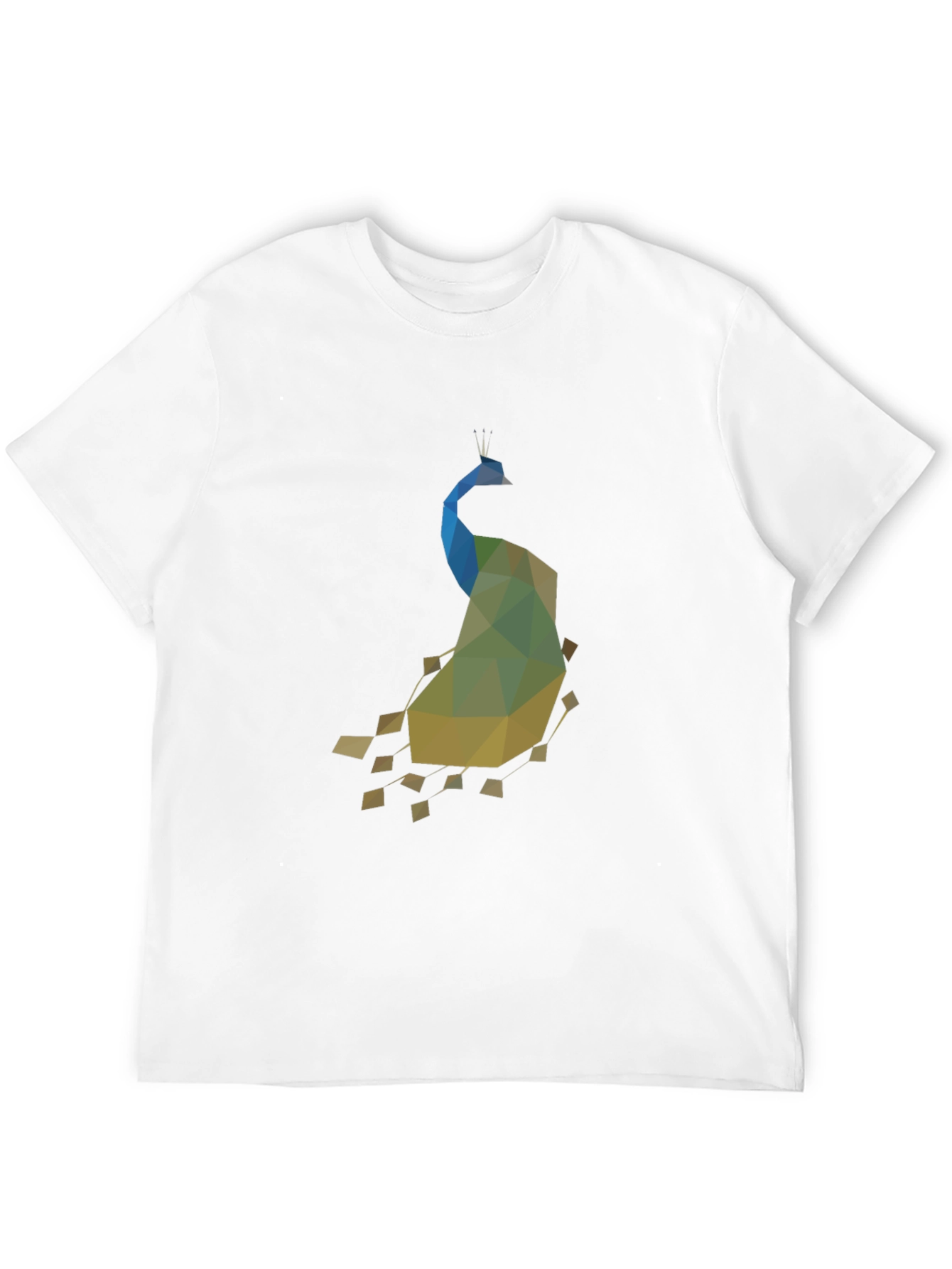 Geometric Peacock Print Black T-Shirt