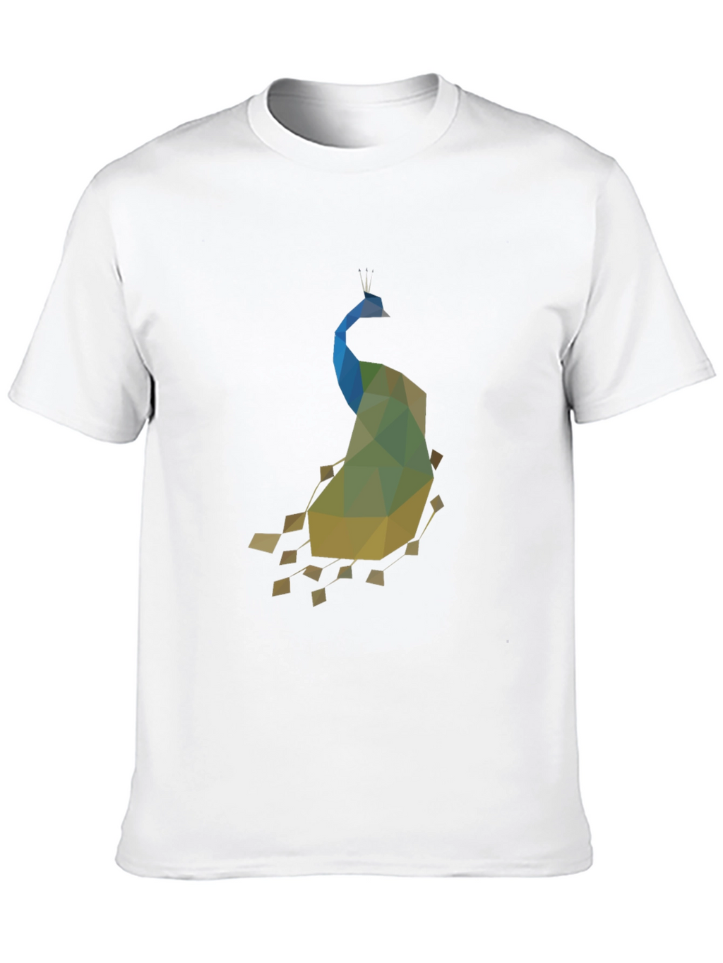 Geometric Peacock Print Black T-Shirt