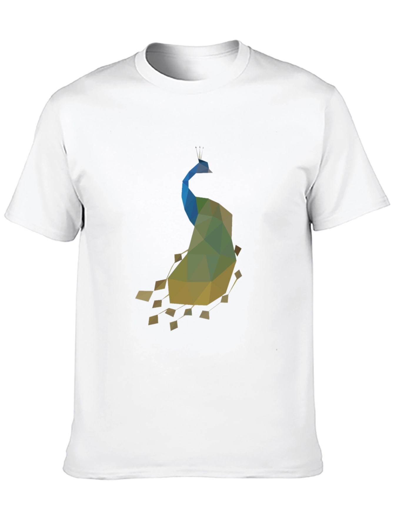 Geometric Peacock Print Black T-Shirt
