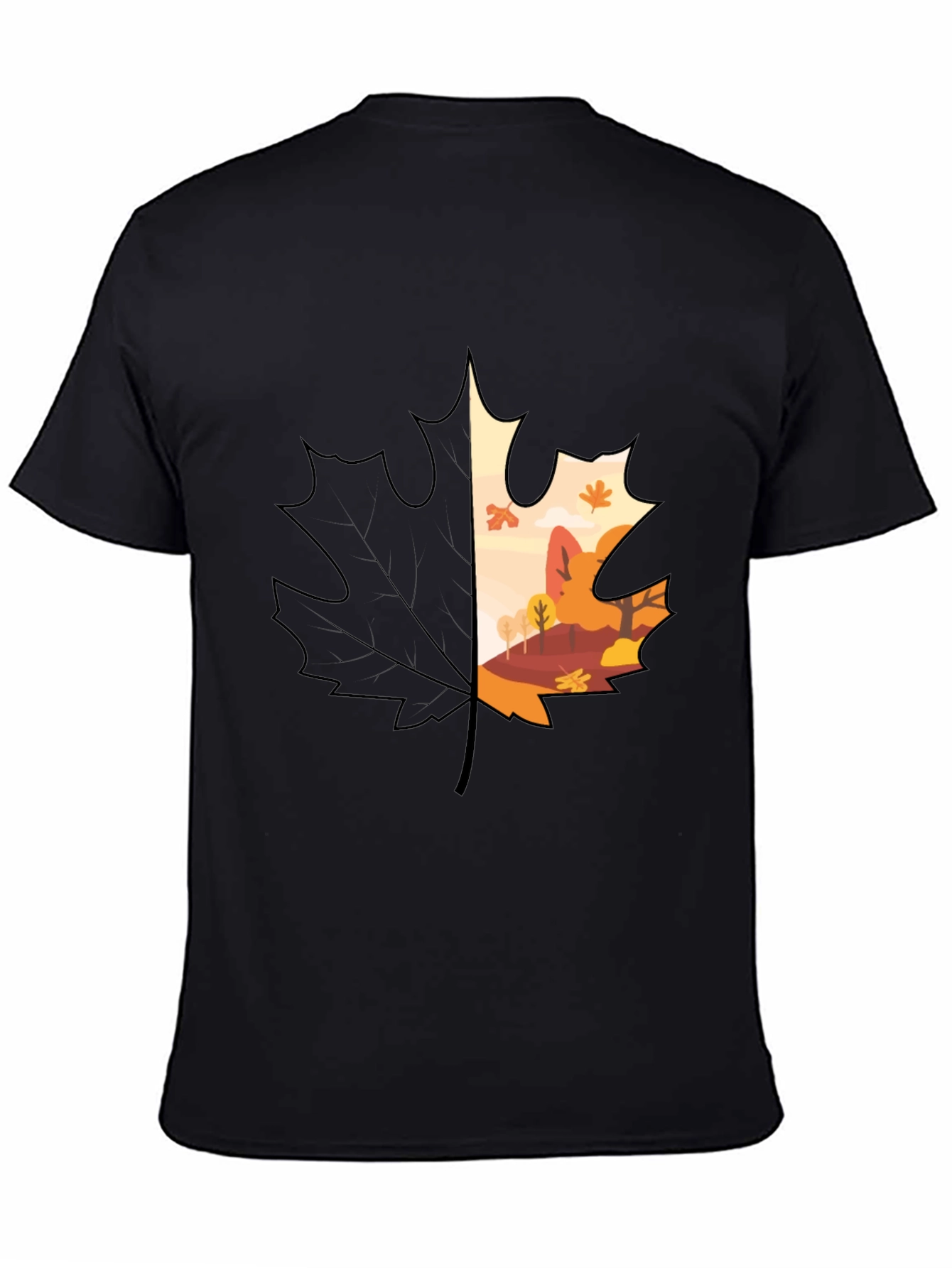 Autumn Leaf Graphic T-Shirt - Nature Inspired Design