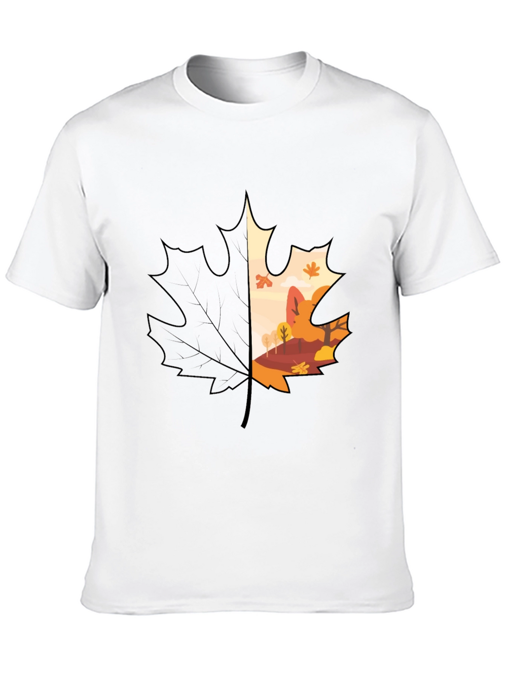 Autumn Leaf Graphic T-Shirt - Nature Inspired Design