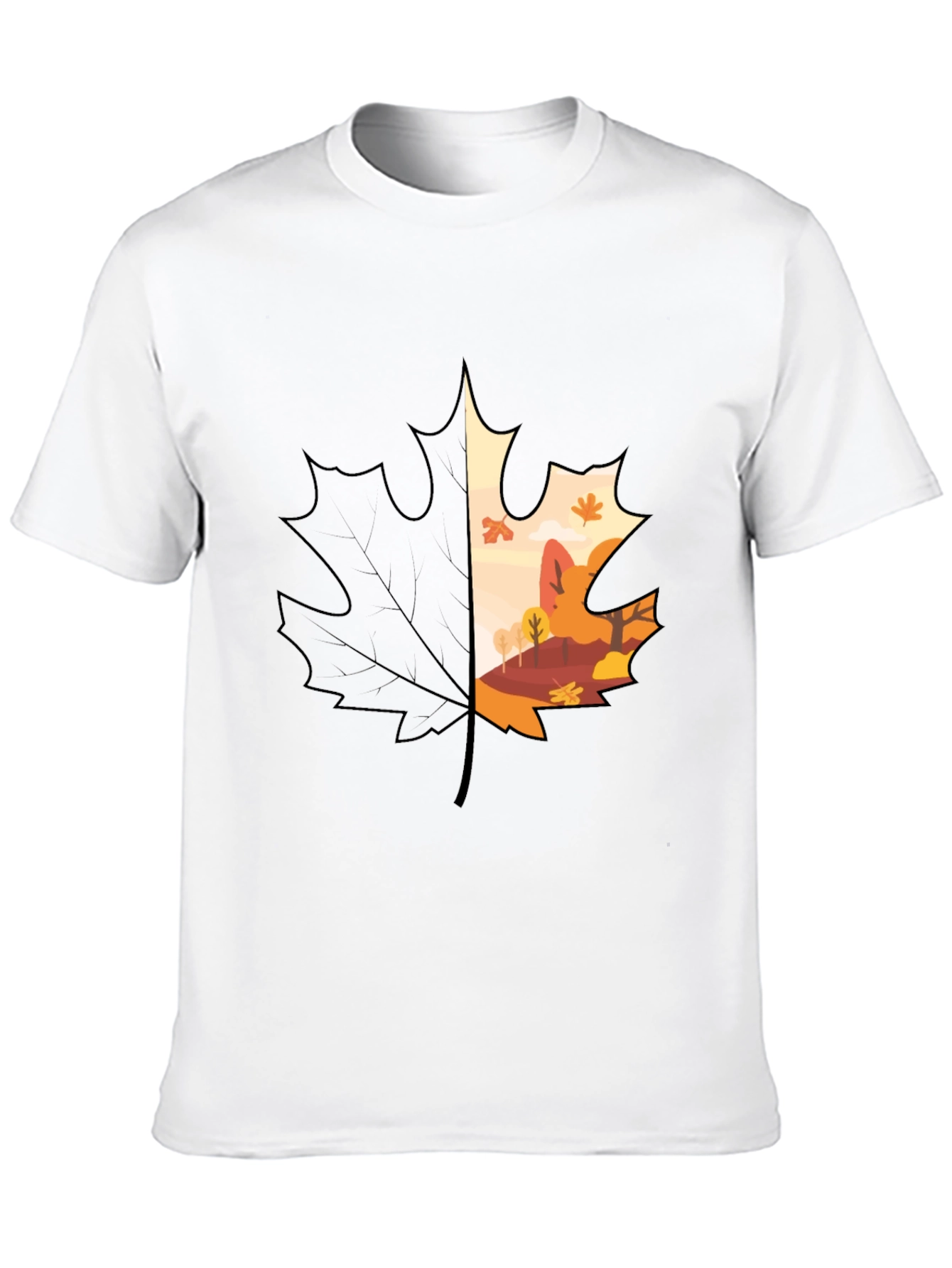 Autumn Leaf Graphic T-Shirt - Nature Inspired Design