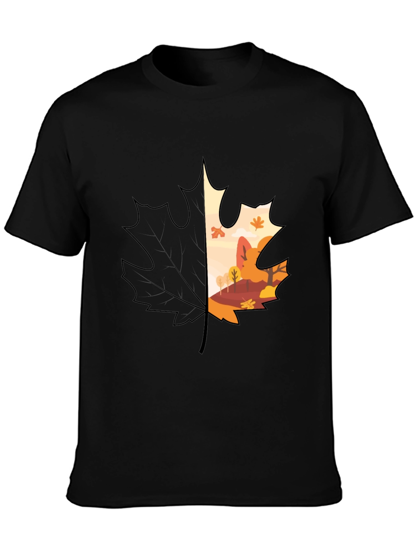 Autumn Leaf Graphic T-Shirt - Nature Inspired Design
