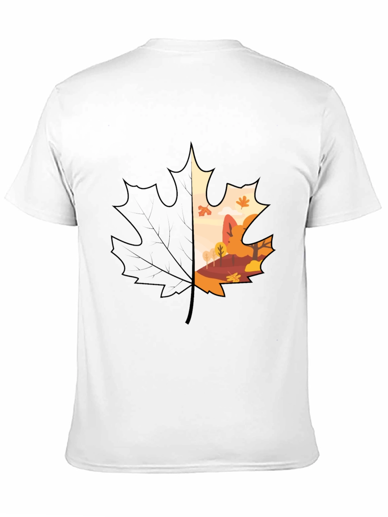 Autumn Leaf Graphic T-Shirt - Nature Inspired Design