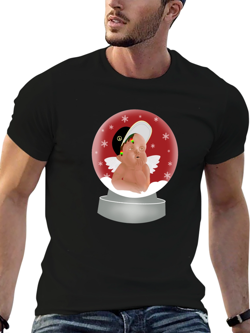 Rasta Angel Snow Globe T-Shirt