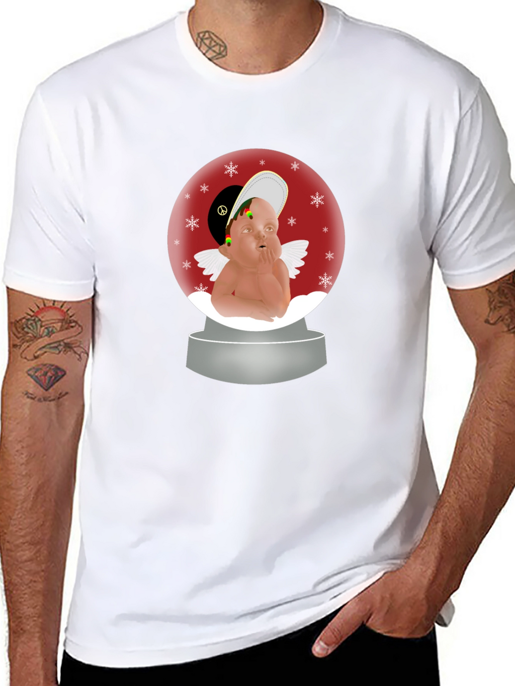 Rasta Angel Snow Globe T-Shirt
