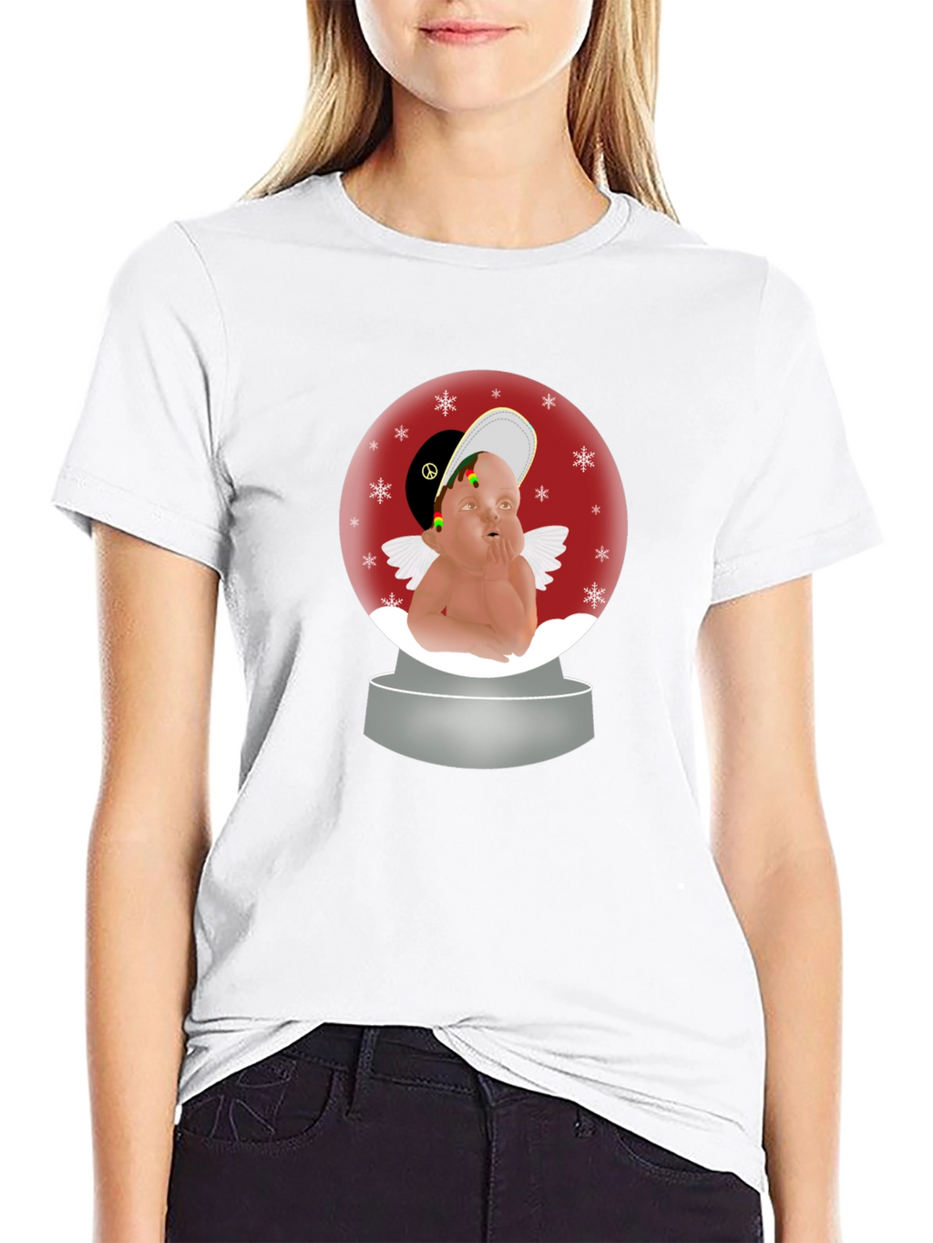 Rasta Angel Snow Globe T-Shirt