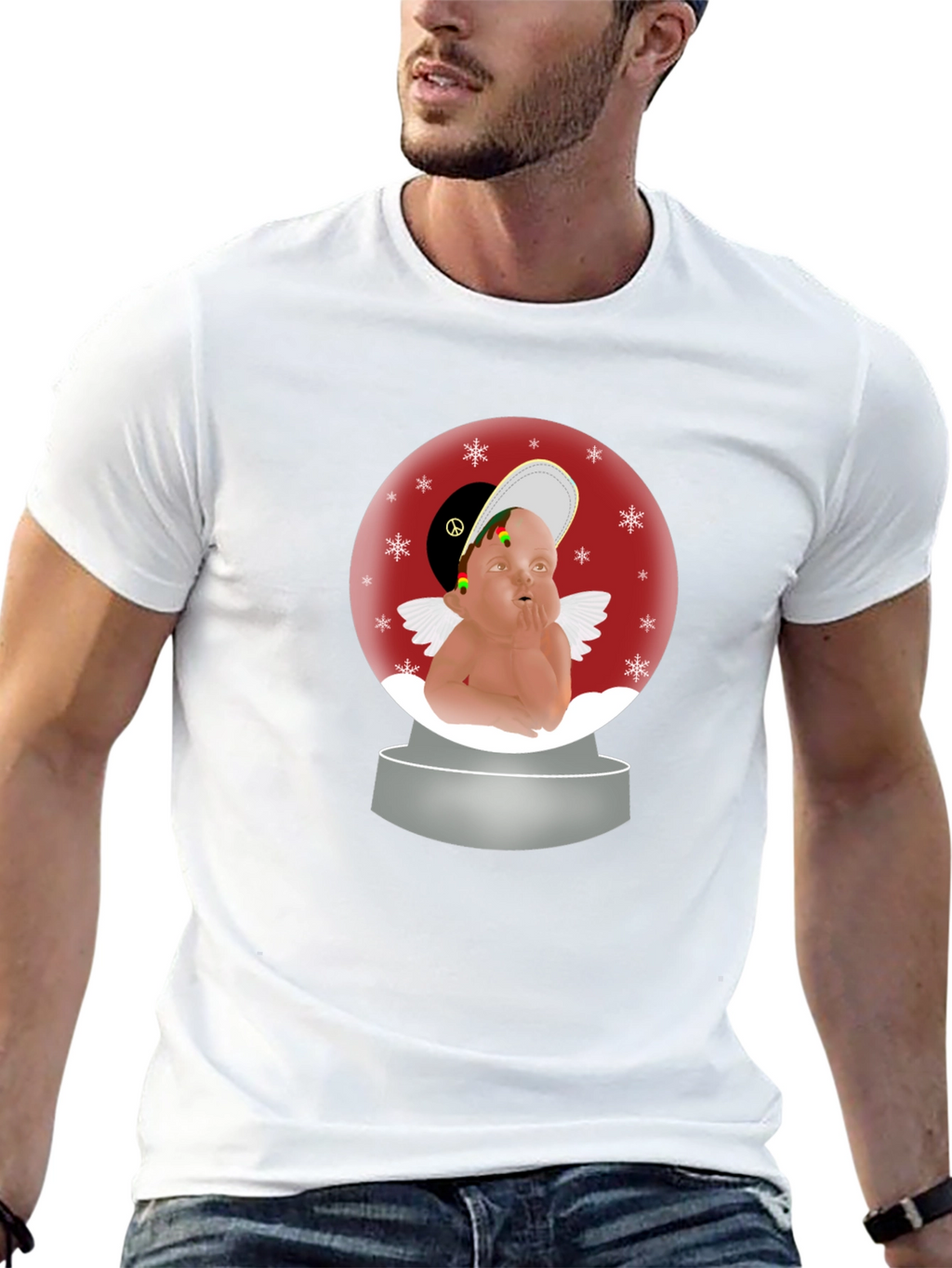 Rasta Angel Snow Globe T-Shirt
