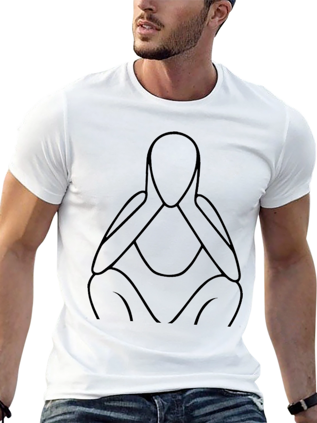 Abstract Figure Tee - Minimalist Black T-Shirt