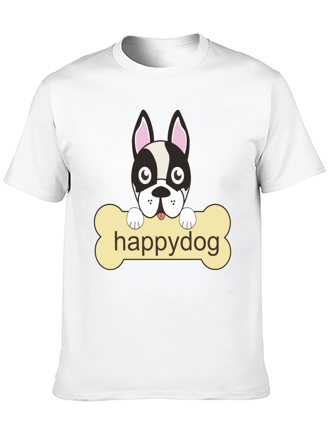 Happy Dog Black Graphic T-Shirt