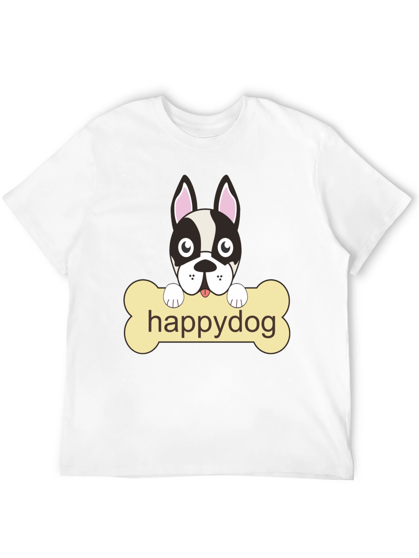 Happy Dog Black Graphic T-Shirt