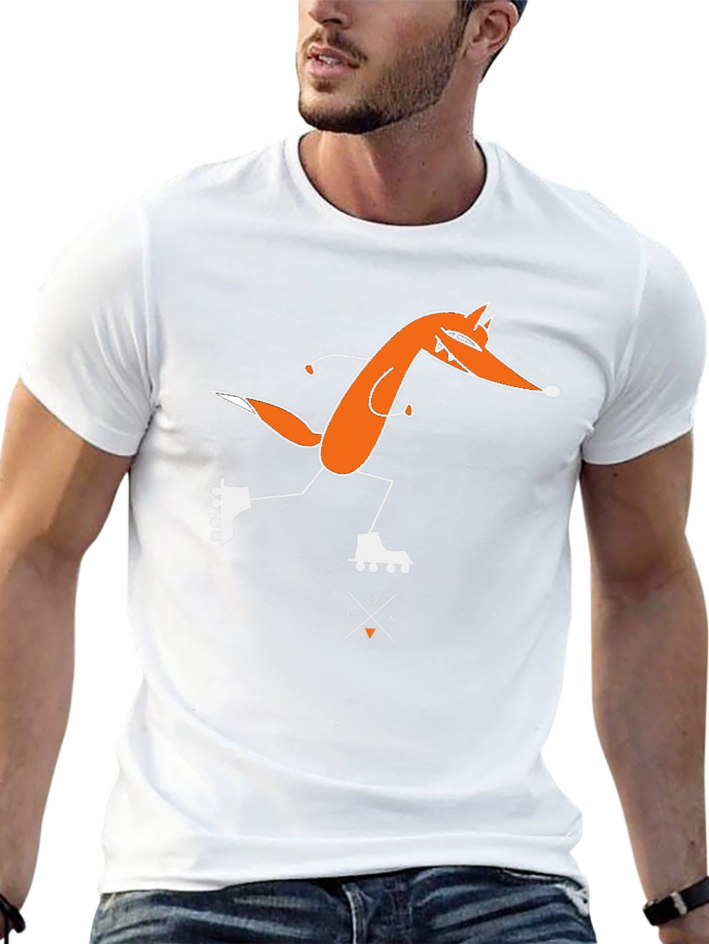 Skating Fox Graphic Tee - Black Cotton T-Shirt