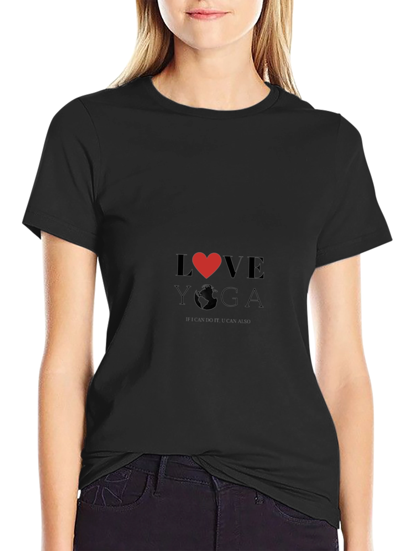 Love Yoga Black T-Shirt