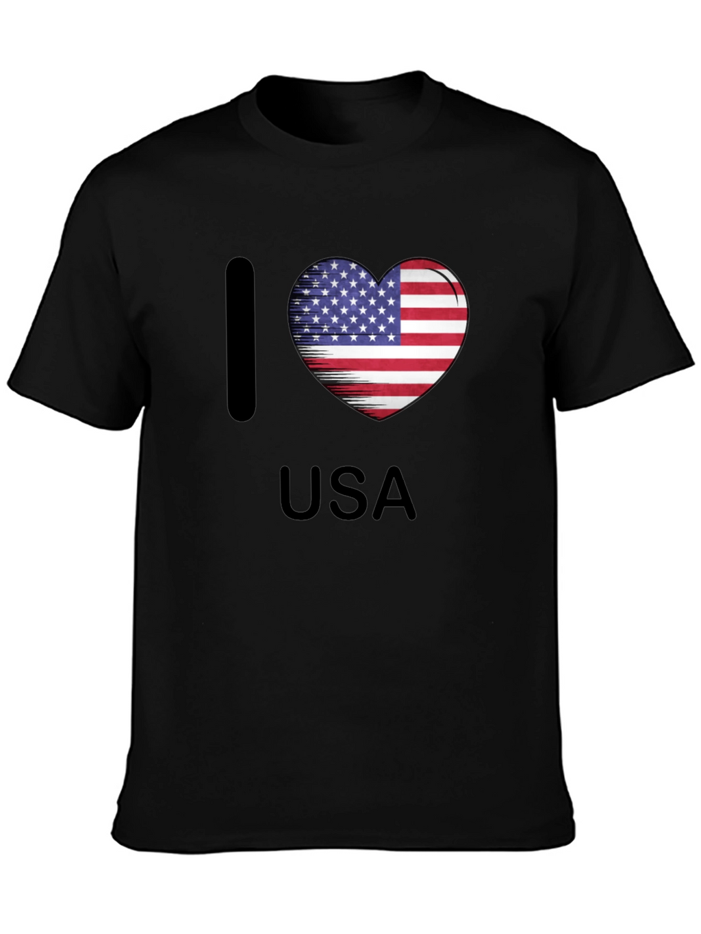 I Love USA T-Shirt Patriotic American Flag Heart