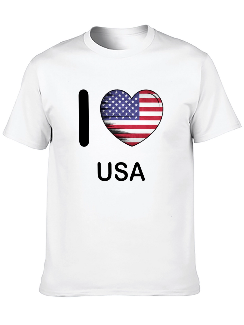 I Love USA T-Shirt Patriotic American Flag Heart