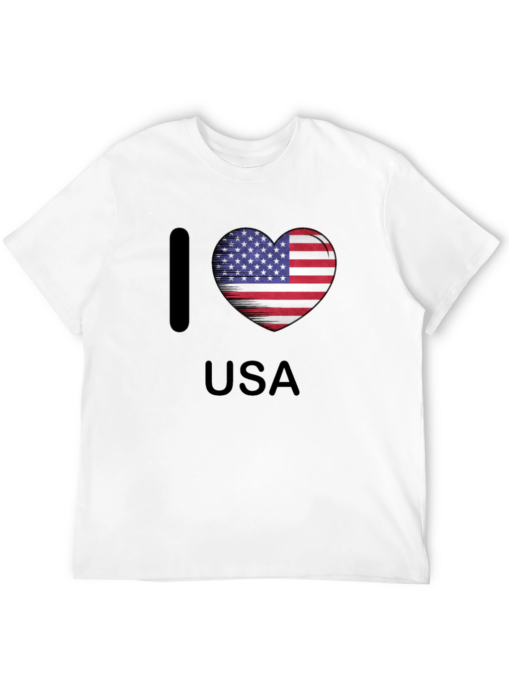 I Love USA T-Shirt Patriotic American Flag Heart