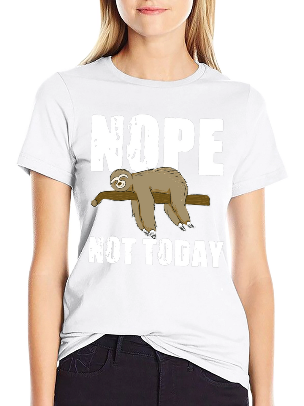 Nope Not Today Sloth Graphic T-Shirt Lazy Day Tee