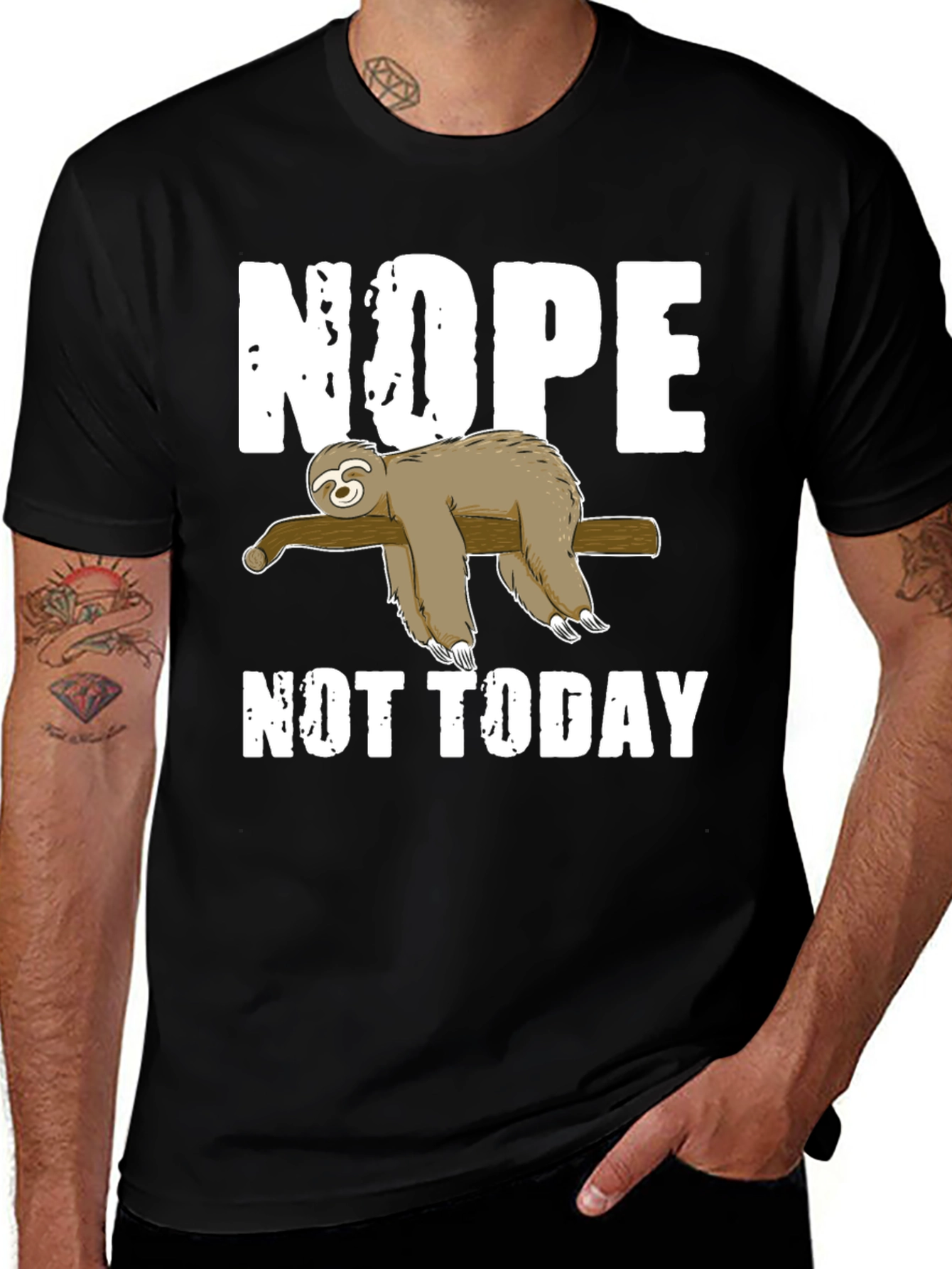 Nope Not Today Sloth Graphic T-Shirt Lazy Day Tee