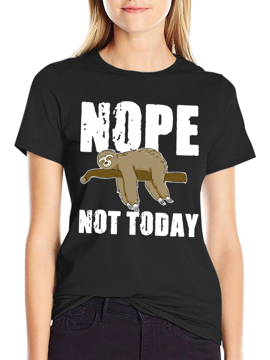 Nope Not Today Sloth Graphic T-Shirt Lazy Day Tee