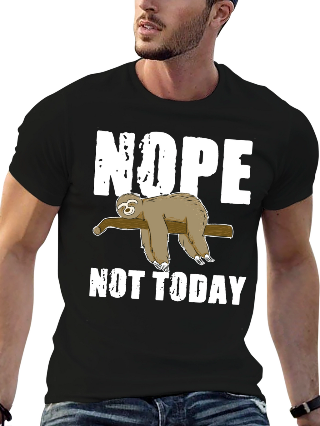 Nope Not Today Sloth Graphic T-Shirt Lazy Day Tee