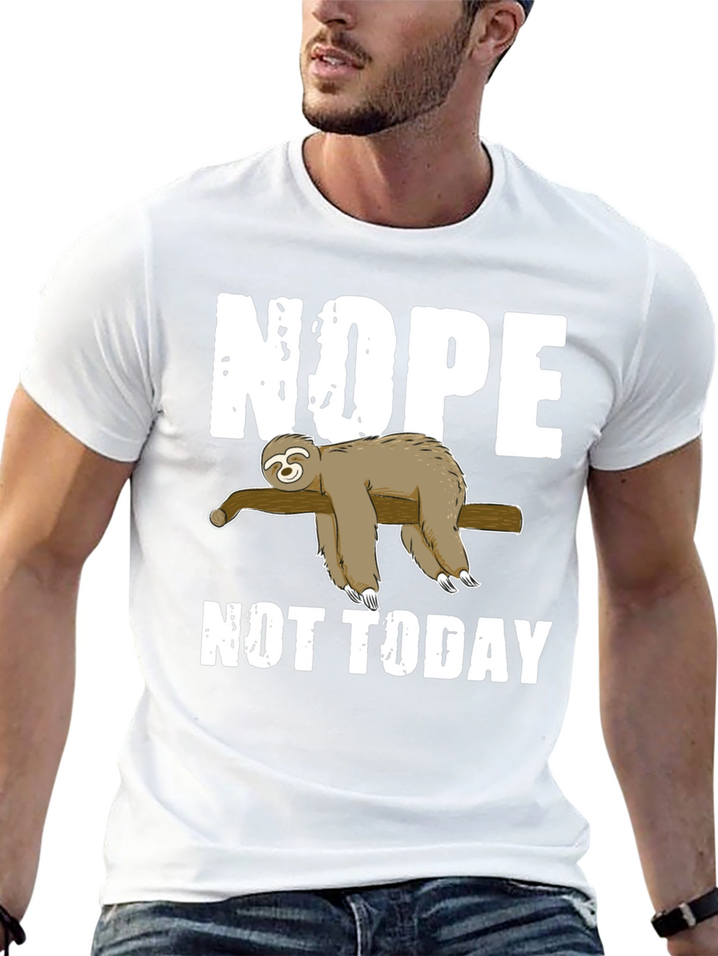 Nope Not Today Sloth Graphic T-Shirt Lazy Day Tee