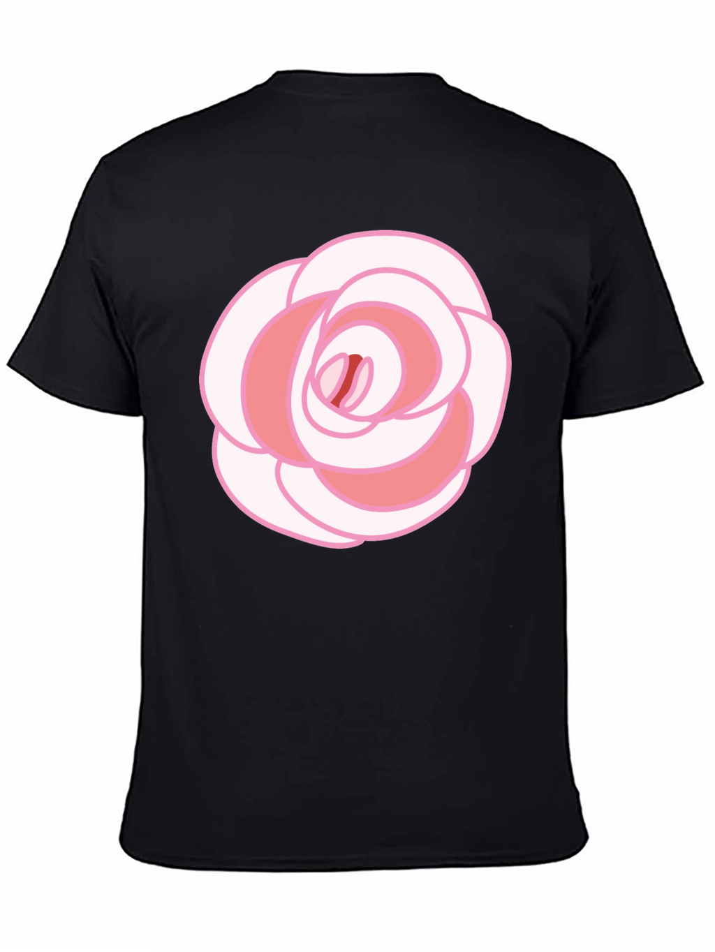 Rose Graphic T-Shirt - Black Cotton Blend