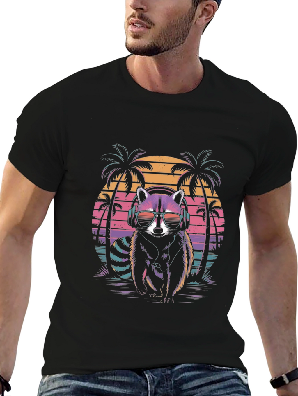 Retro Raccoon Vibes T-Shirt