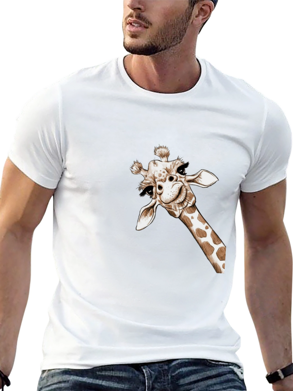 Whimsical Giraffe Tee - Quirky Graphic T-Shirt