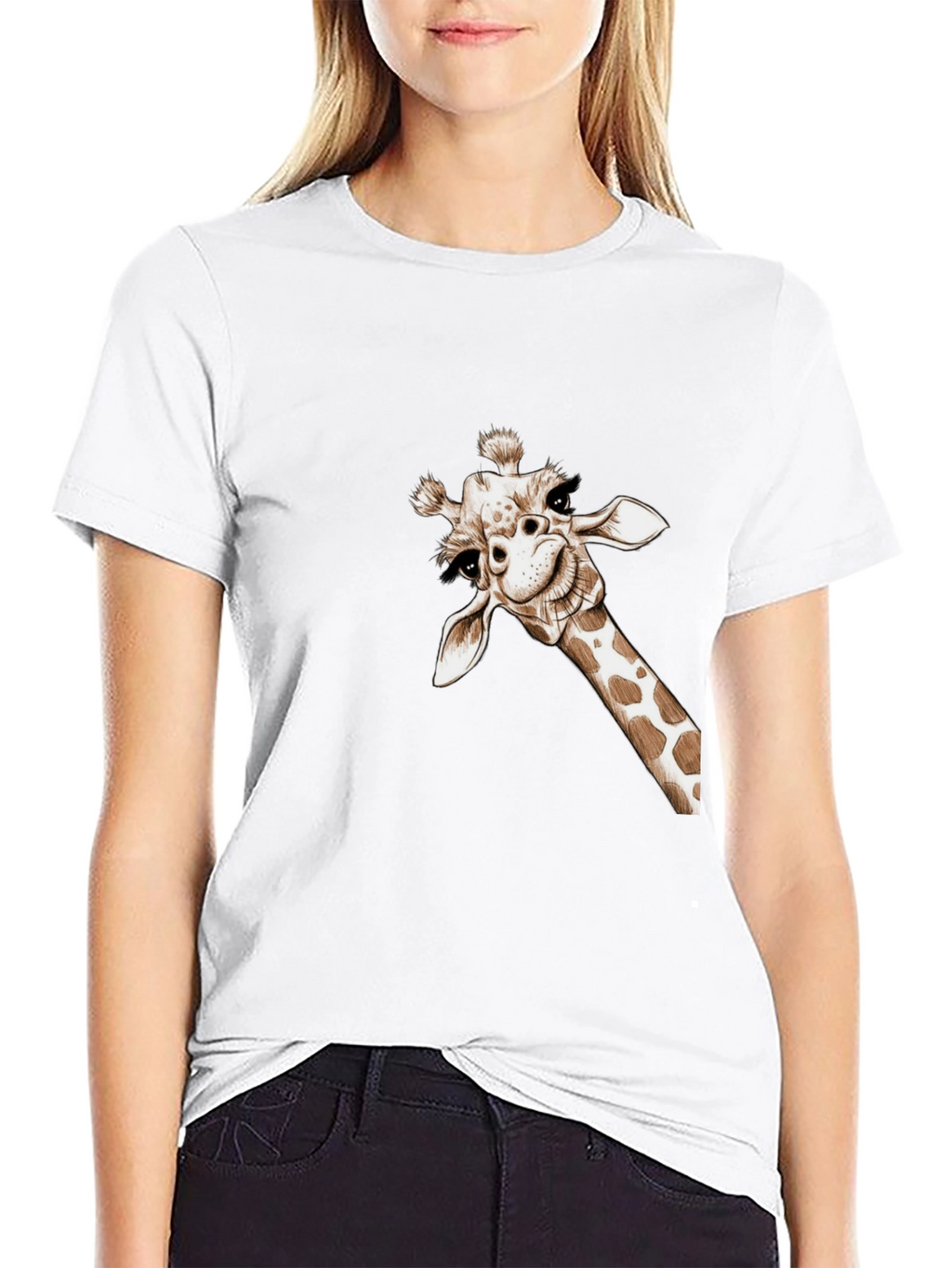 Whimsical Giraffe Tee - Quirky Graphic T-Shirt
